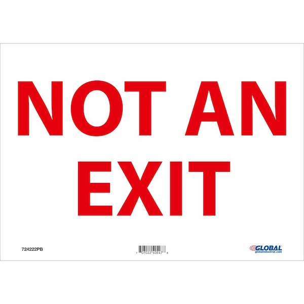 Global Industrial Exit Sign, Pressure Sensitive Vinyl, 14 in W, 10 in H 724222PB - main